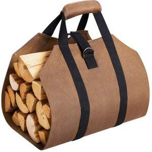 Outdoor camping accessories firewood carrier bag canvas durable wood holder